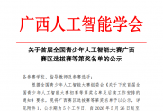 【公示】关于首届全国青少年人工智能大赛广西赛区选拔赛等第奖名单的公示
